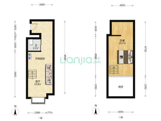 中东港 1室1厅1卫 47平方