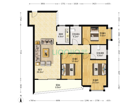 蓝湾半岛(博罗) 3室1厅2卫 112平方