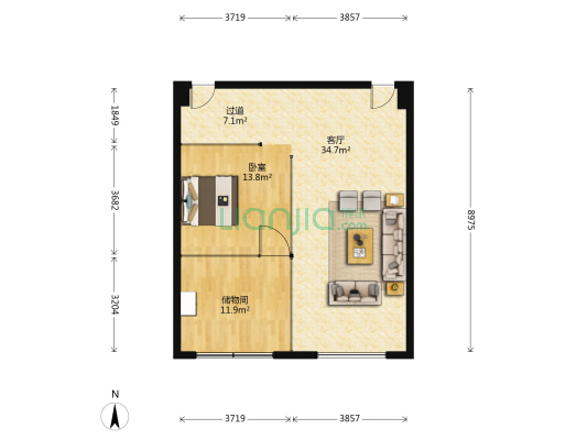 富悦写字楼 1室1厅0卫 93平方