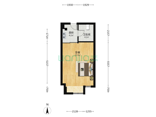 首开石榴派 1室0厅1卫 46平方