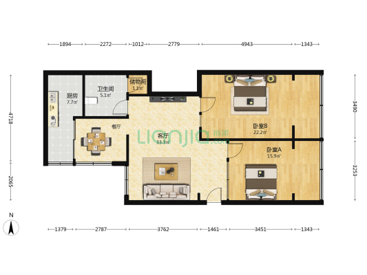 兰州针织厂家属院 2室1厅1卫 103平方