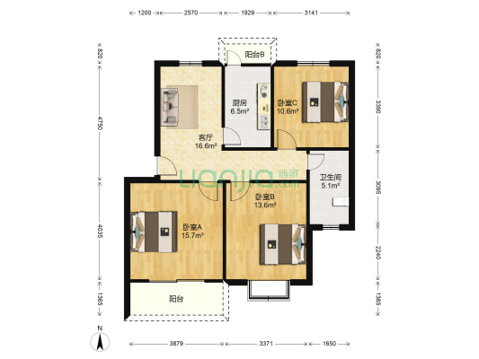 禄德华苑 3室1厅1卫 90平方