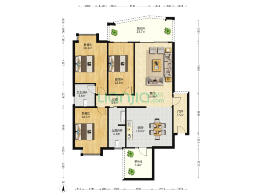 桂西公路管理局 3室1厅2卫 143平方