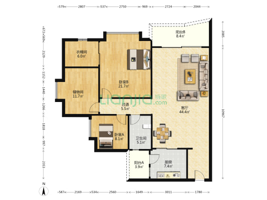 好景华庭 2室1厅1卫 146平方