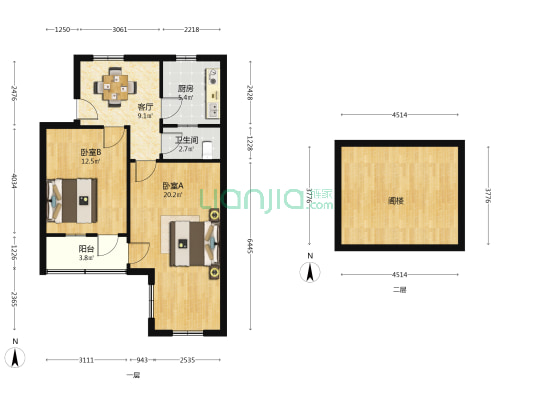 西二路4号小区 2室1厅1卫 73平方