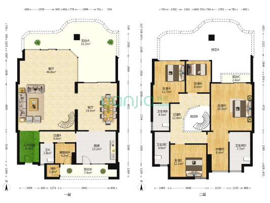 汇美景台 4室2厅4卫 288平方