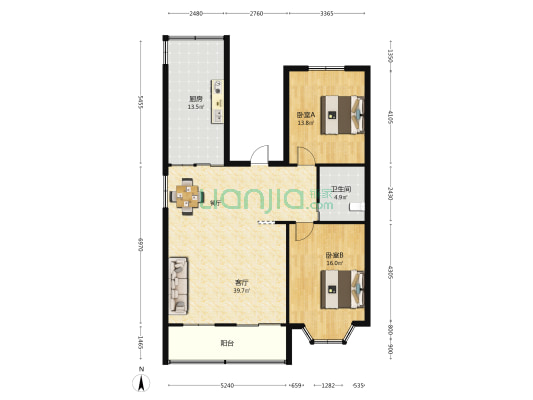 电永小区 2室1厅1卫 110平方