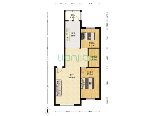 香湾青城 2室1厅0卫 108平方