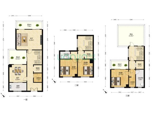 金地香山湖铂悦半岛 3室2厅2卫 168平方