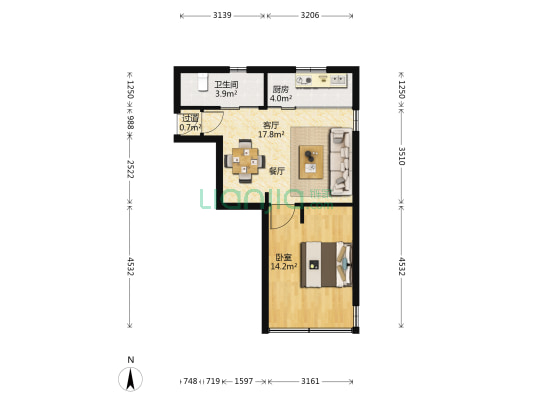 平型关路315弄 1室1厅1卫 51平方