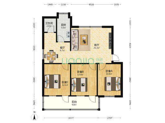 德政路南一巷31号苑 3室2厅1卫 93平方