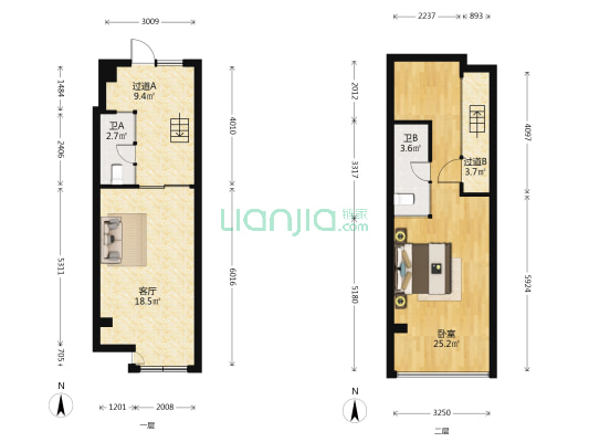 恒宇国际公馆 1室1厅2卫 40平方
