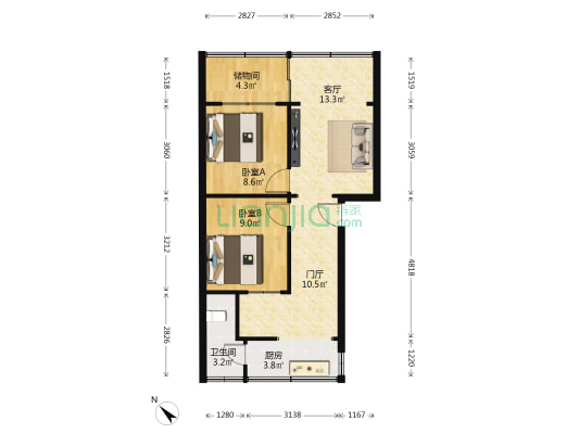 方池街37号 2室1厅1卫 55平方