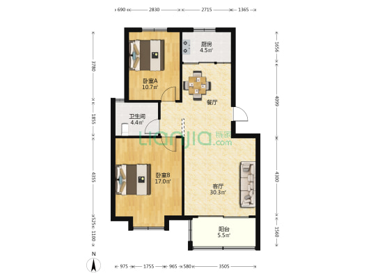 碧水兰庭 2室1厅1卫 92平方