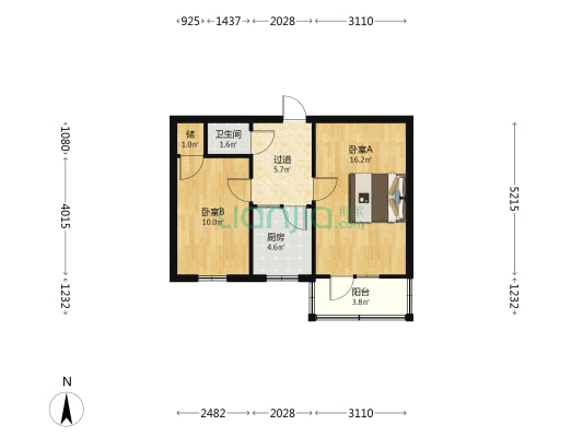 储运小区 2室0厅1卫 35平方