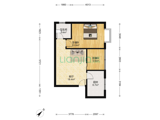 辉海怡馨苑 2室1厅1卫 61平方