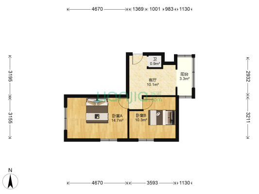 光荣楼 2室1厅1卫 49平方