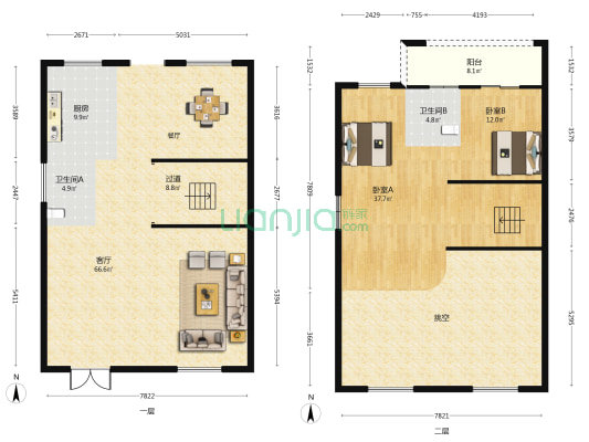 玉屏盛景 2室1厅2卫 347平方