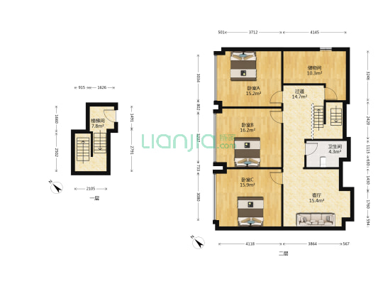 全信大厦 3室1厅1卫 46平方
