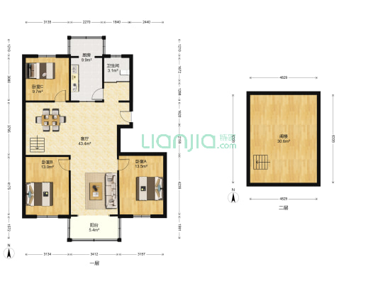 怡和家园 3室1厅1卫 122平方