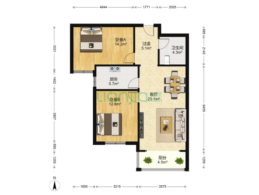 悦城九区 2室1厅1卫 94平方