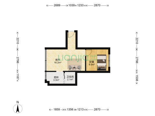 万华花园 1室1厅1卫 38平方