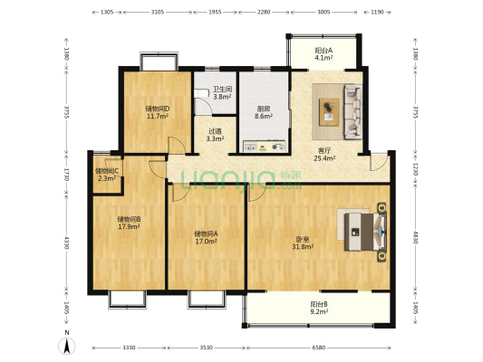 蜀湖湾小区 1室1厅1卫 155平方