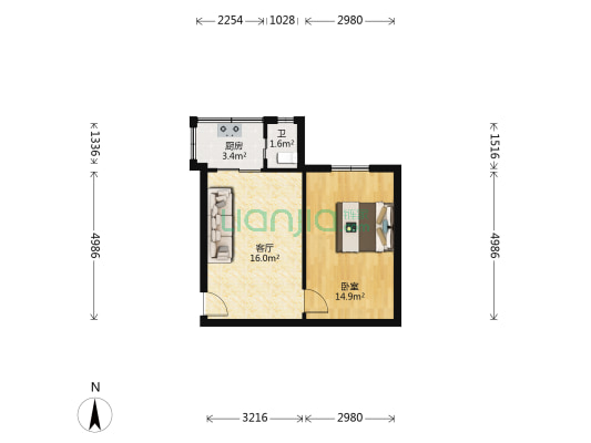 四川巷 1室1厅1卫 42平方