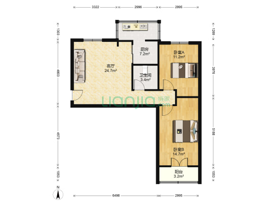 兴华里(大港区) 2室1厅1卫 74平方