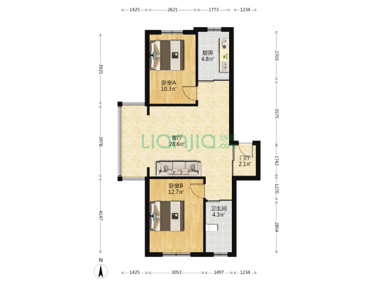 牡丹小区 2室1厅1卫 81平方