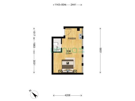 摩根空间 1室0厅1卫 39平方