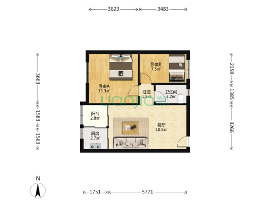 广宏新村 2室1厅1卫 67平方