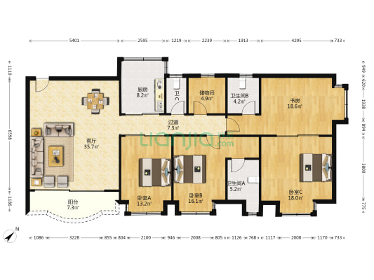 澳南二马路36号 4室1厅3卫 218平方