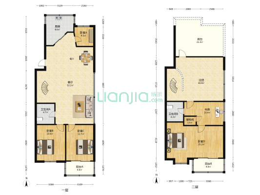 天溢小区 5室1厅2卫 206平方