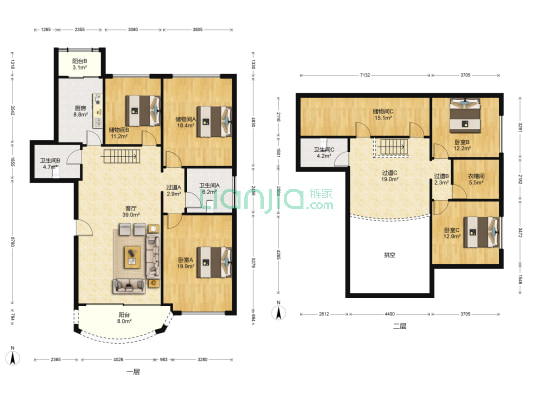 阳光花园·昱苑 3室1厅3卫 128平方