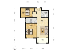 厅带阳台 10号楼2居 满二 毛坯 中层 02户 全天采光好-涿州K2狮子城北区户型图