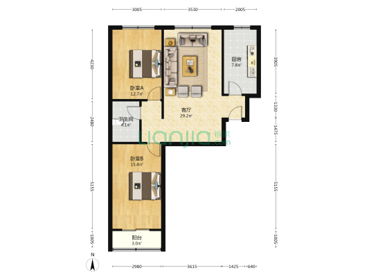 电梯房 采光好 无遮挡 ，税费低-户型图