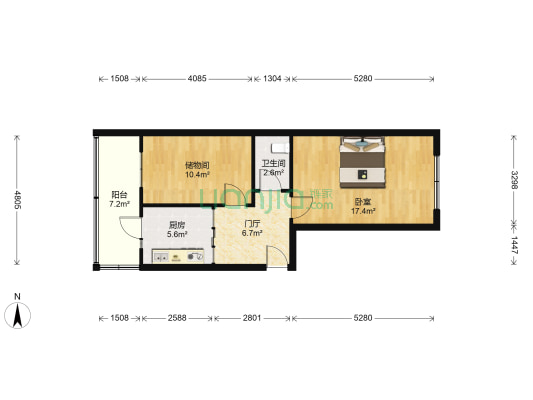 邮政街(上夹树街) 1室0厅1卫 61平方