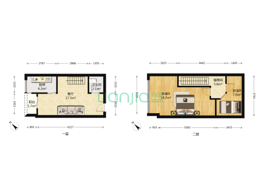 时代领地 2室1厅1卫 69平方