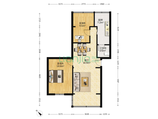 卫民巷16号 2室1厅1卫 64平方
