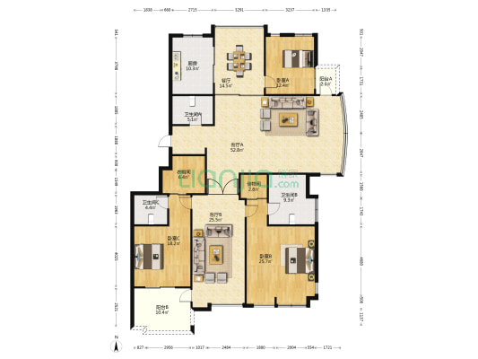 好望公寓 3室3厅3卫 238平方
