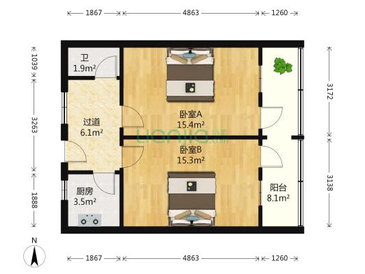 济微路79号 2室0厅1卫 60平方
