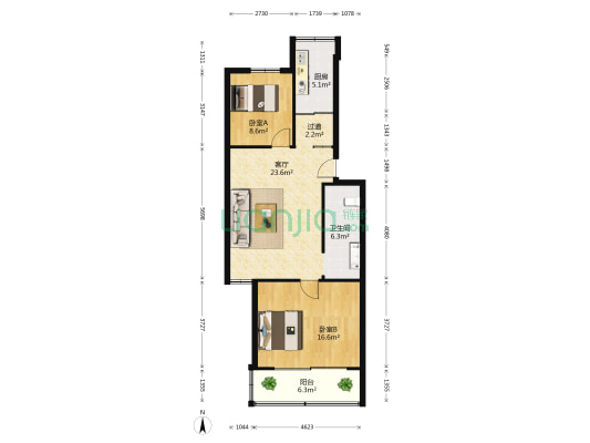 清江公寓 2室1厅1卫 82平方