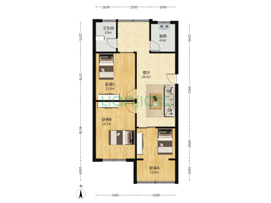 清江东路366号 3室1厅1卫 84平方