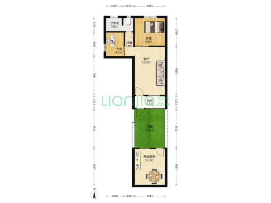 大园弄 2室1厅1卫 45平方