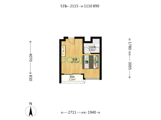碧桂园凤凰湾风情荟庭 1室0厅1卫 38平方