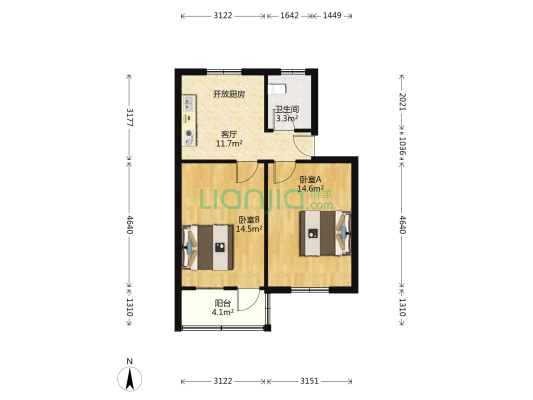 神道街散盘 2室1厅1卫 59平方