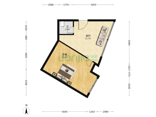 弘辉大厦 1室1厅1卫 75平方