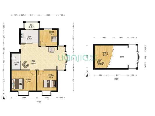 嘉禾花园 3室1厅1卫 88平方