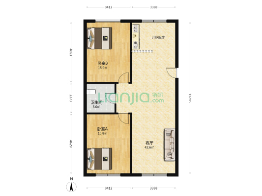 松泉社区 2室1厅1卫 99平方